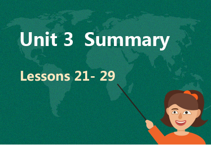 DAY 30: Summary of Unit 3 - Lesson 21-29
